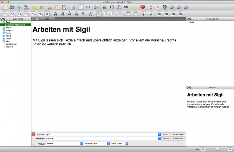 eBooks erstellen mit Sigil