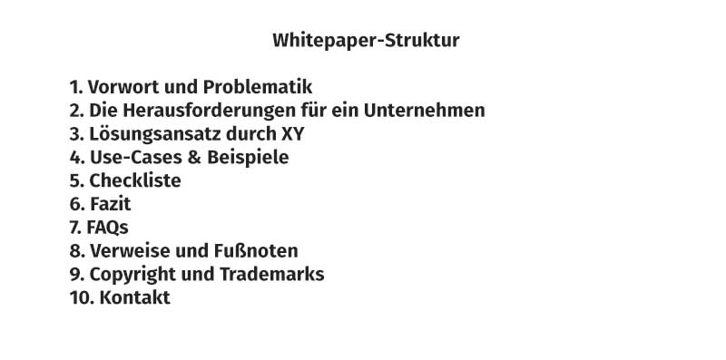 Whitepaper schreiben oder Whitepaper erstellen – die Struktur