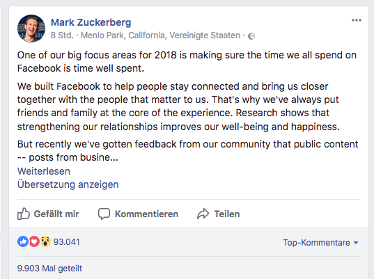 Facebook Plans for 2018